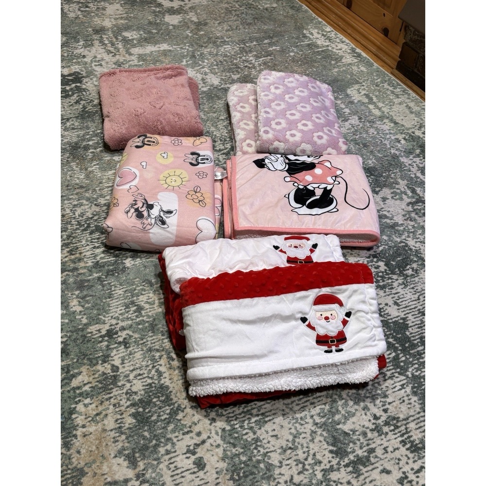 Set Of Seven Baby Blankets EUC Disney And Others